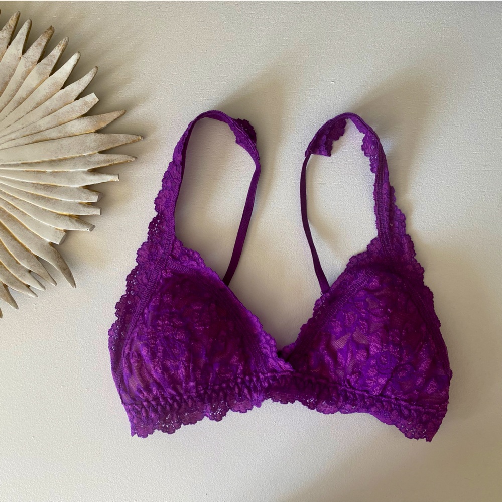 Hanky Panky purple lace padded bralette